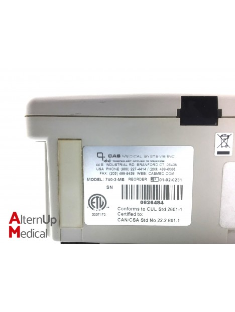 Set of 2 CAS Medical Systems 740-2-MS Patient Monitors
