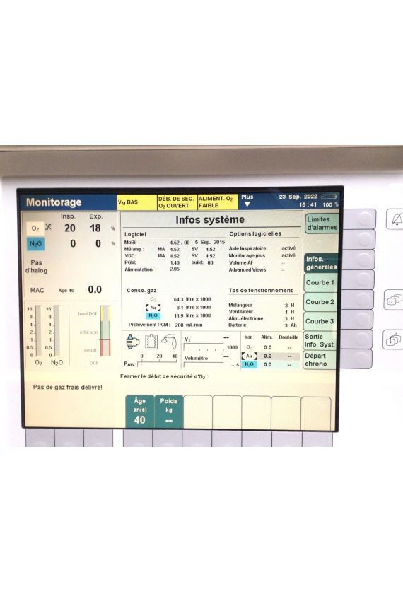 Ventilateur d'Anesthésie Drager Primus avec Moniteur MP70