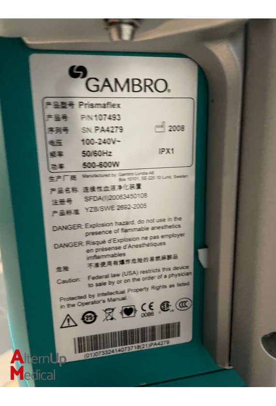 Gambro Prismaflex Dialysis Generator