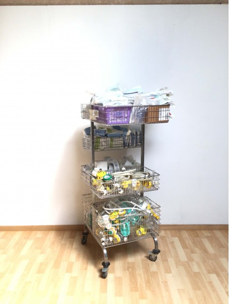 Lot of Disposables and Accessories with Trolley