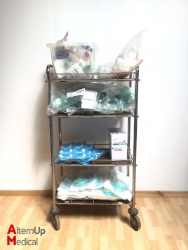 Lot of Disposables and Accessories with Trolley