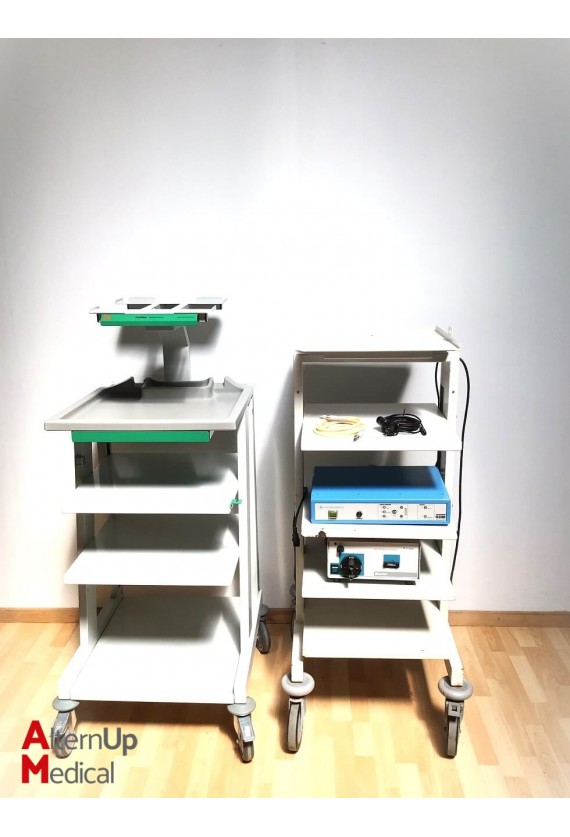 Lot of 2 Endoscopy Trolley with Video Processor and Light Source