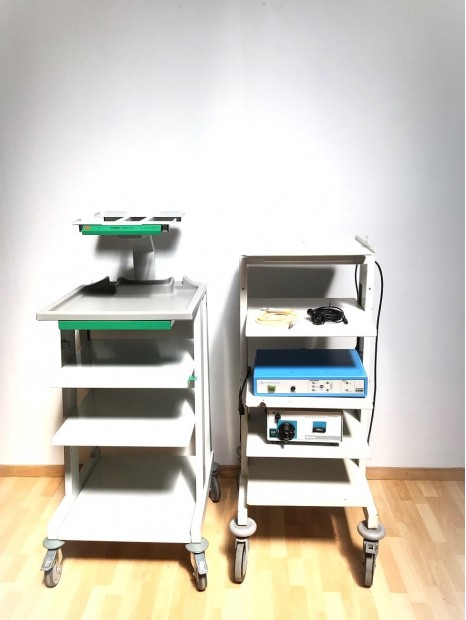 Lot of 2 Endoscopy Trolley with Video Processor and Light Source