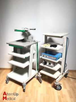 Lot of 2 Endoscopy Trolley with Video Processor and Light Source