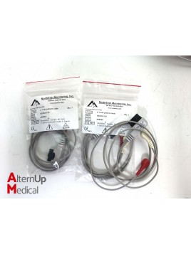 Set of 2 ECG NorthEast Monitoring NEMCA134 Cables