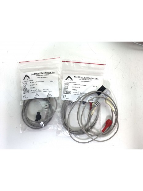 Set of 2 ECG NorthEast Monitoring NEMCA134 Cables