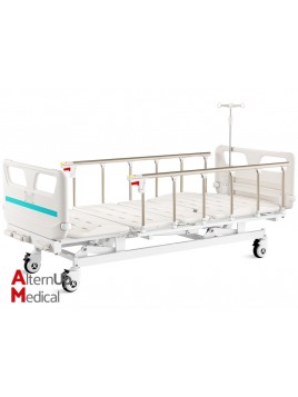 Manual Height-Adjustable Hospital Bed on castors