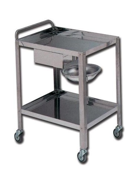 Chariot de soins inox 2 tablettes