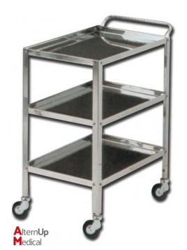 Chariot de soins Inox 3 tablètes