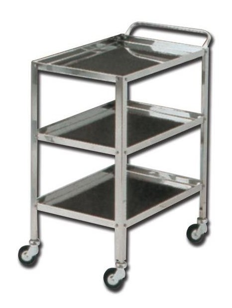 Chariot de soins Inox 3 tablètes
