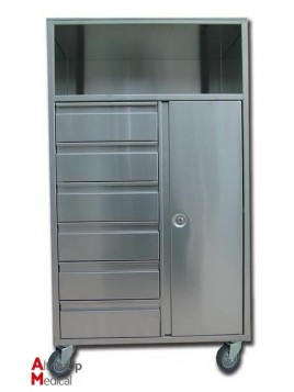 Chariot d'Anesthésie en Inox