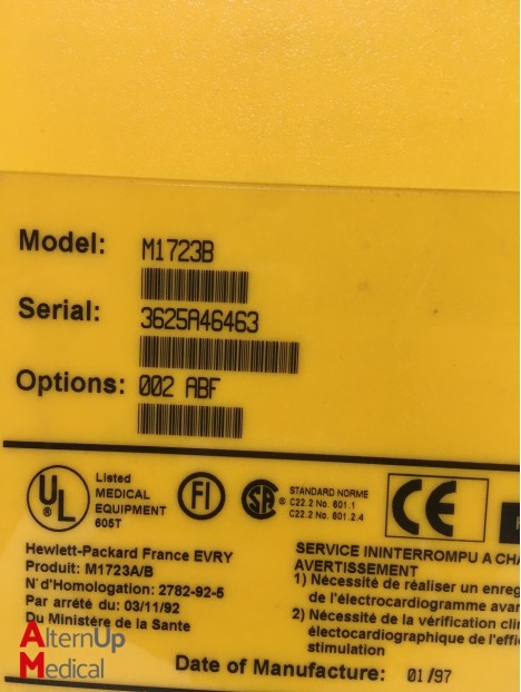 Hewlett Packard CodeMaster M1723B Defibrillator