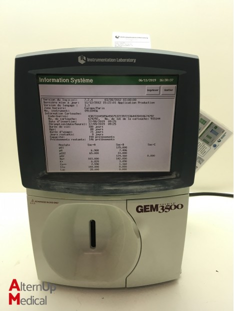 Instrumentation Laboratory GEM Premier 3500 Blood Gas Analyzer