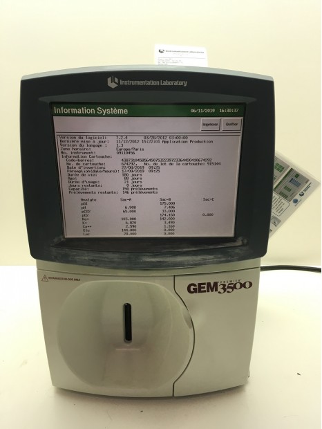 Instrumentation Laboratory GEM Premier 3500 Blood Gas Analyzer