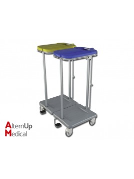 Double Soiled Linen Trolley with Footswitch