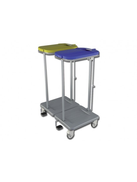 Double Soiled Linen Trolley with Footswitch