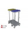 Double Soiled Linen Trolley with Footswitch