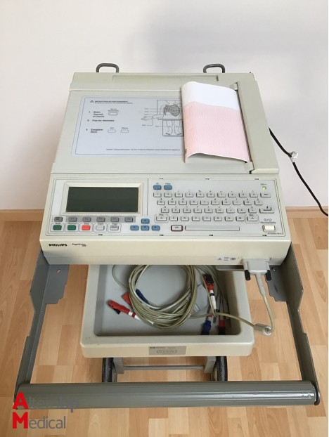 Philips M1771A ECG on trolley