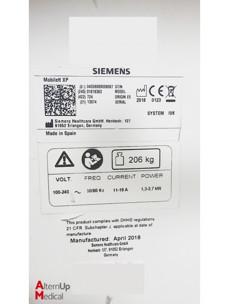 Mobile de Radiologie Siemens Mobilett XP Eco