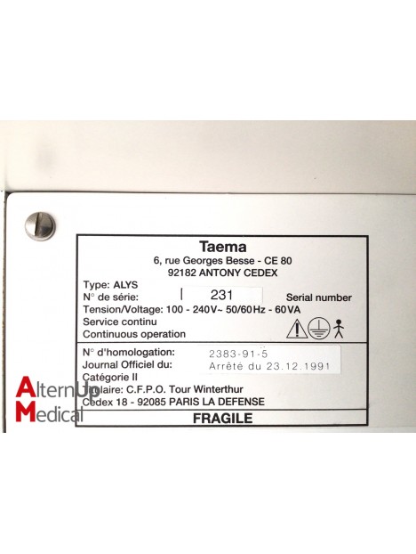 Ventilateur d'Anesthésie Taema Alys
