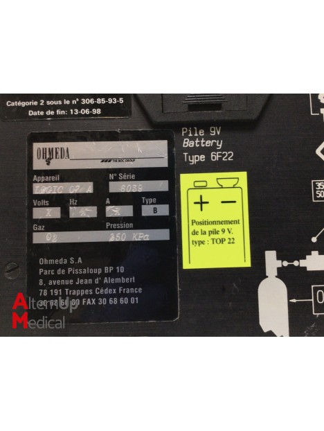 Ohmeda Logic 07 A Emergency Patient Ventilator