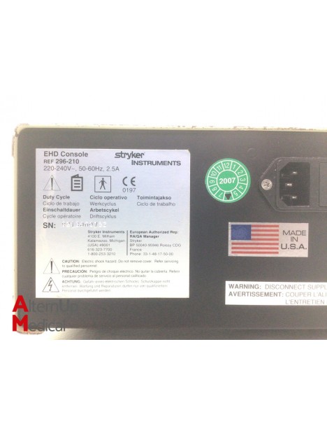 Stryker EHD Console 296-210 Orthopedic System
