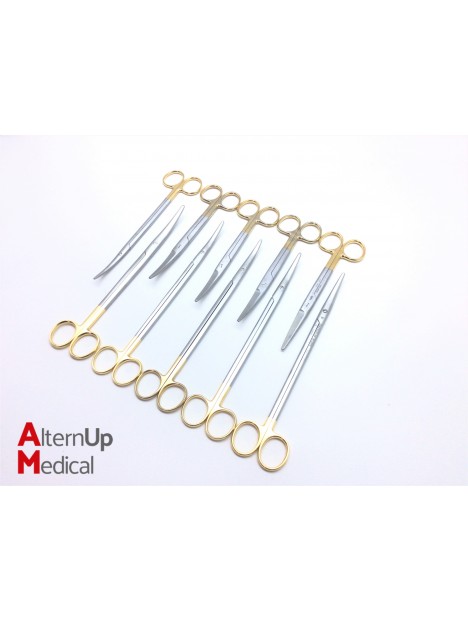 Set of 10 Aesculap Uterine, Straight and Curved Scissors