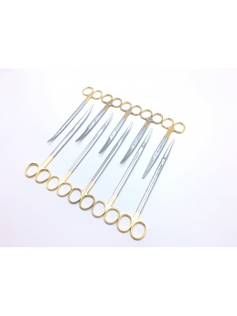 Set of 10 Aesculap Uterine, Straight and Curved Scissors