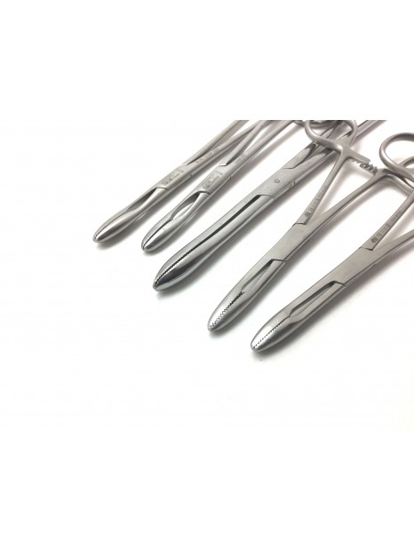 Lot De 10 Pinces Hémostatiques Kelly 5,5 Pouces - Droites Et Courbes - Verrouillage à 3 Crans - Usage Médical Ou Pêche