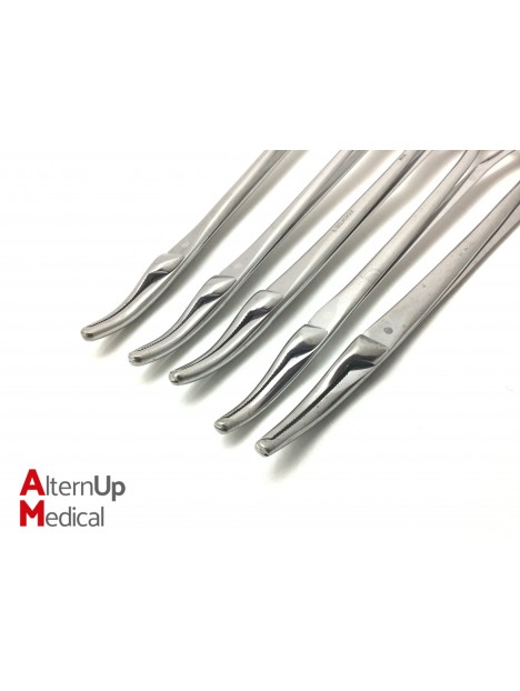 Set of 10 L. Delacroix Peritoneum Forceps