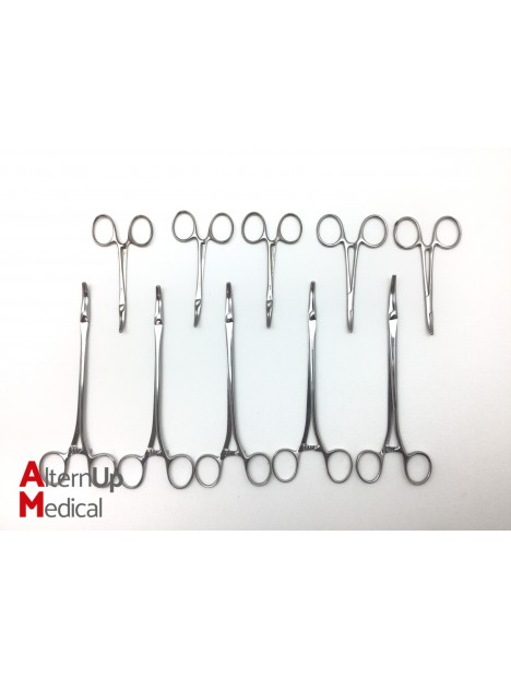 Set of 10 L. Delacroix Peritoneum Forceps