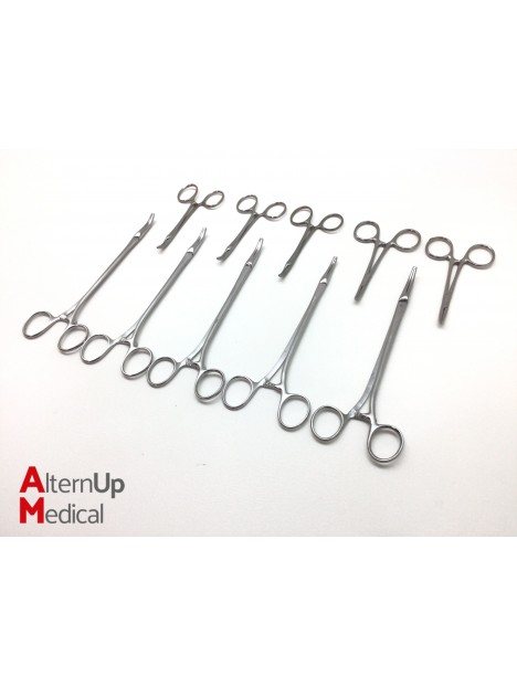 Set of 10 L. Delacroix Peritoneum Forceps