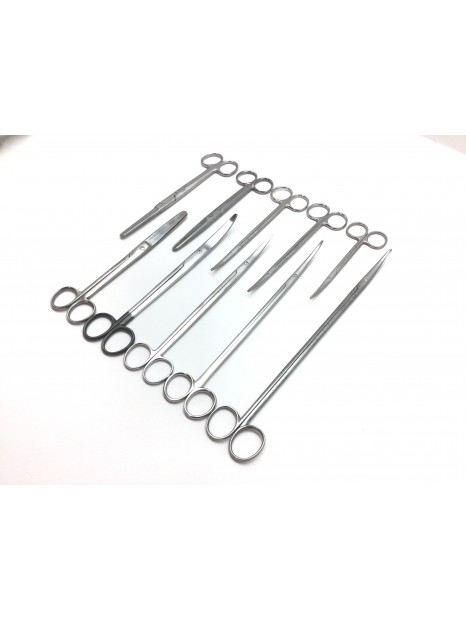 Set of 10 Climdal Uterine, Straight and Curved Scissors